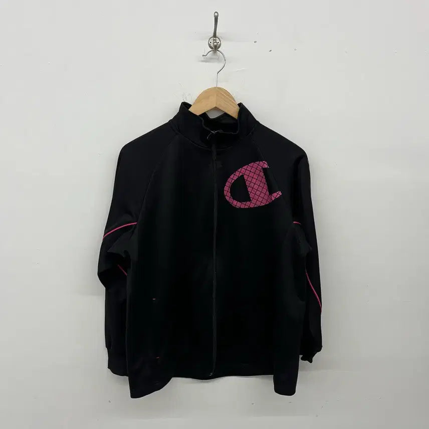 [BUNJANG] Champion Vintage Y2K Track Top Black Pink Logo Women's M / 챔피온 빈티지 y2k 트랙탑 검정 핑크 로고 여성M
