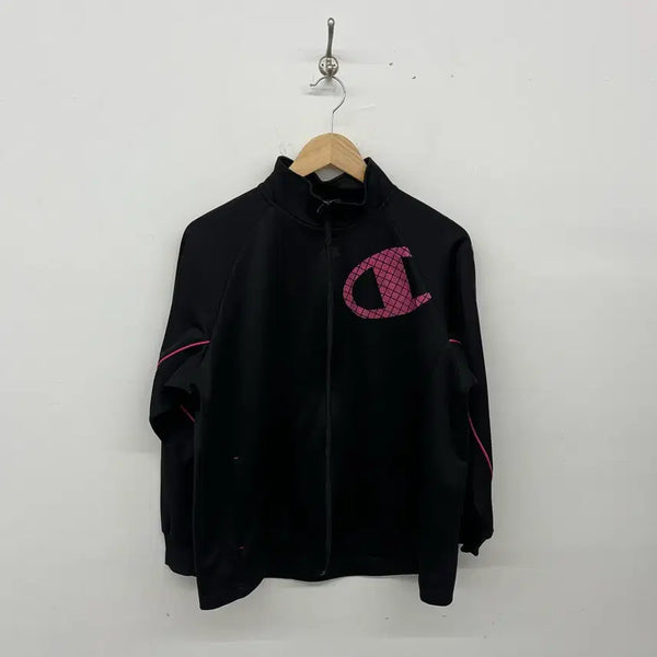 [BUNJANG] Champion Vintage Y2K Track Top Black Pink Logo Women's M / 챔피온 빈티지 y2k 트랙탑 검정 핑크 로고 여성M