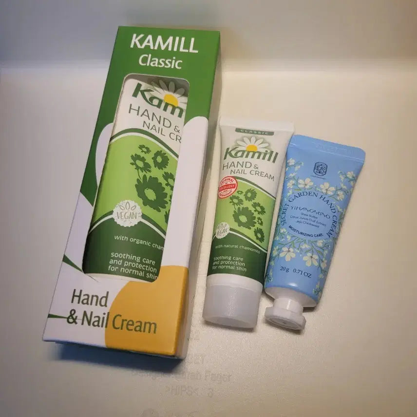 [BUNJANG] Kamil Hand & Nail Cream Set (100ml + 30ml) + Secret Garden Hand Cream (20g) / 카밀 핸드 앤 네일 크림 100ml+ 30ml+시크릿가든 20g