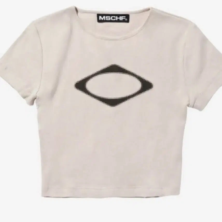 [BUNJANG] Mischief Rhombus Blur Short Sleeve T-Shirt Light Beige S / 미스치프 롬버스 블러 반팔 티셔츠 라이트 베이지 S