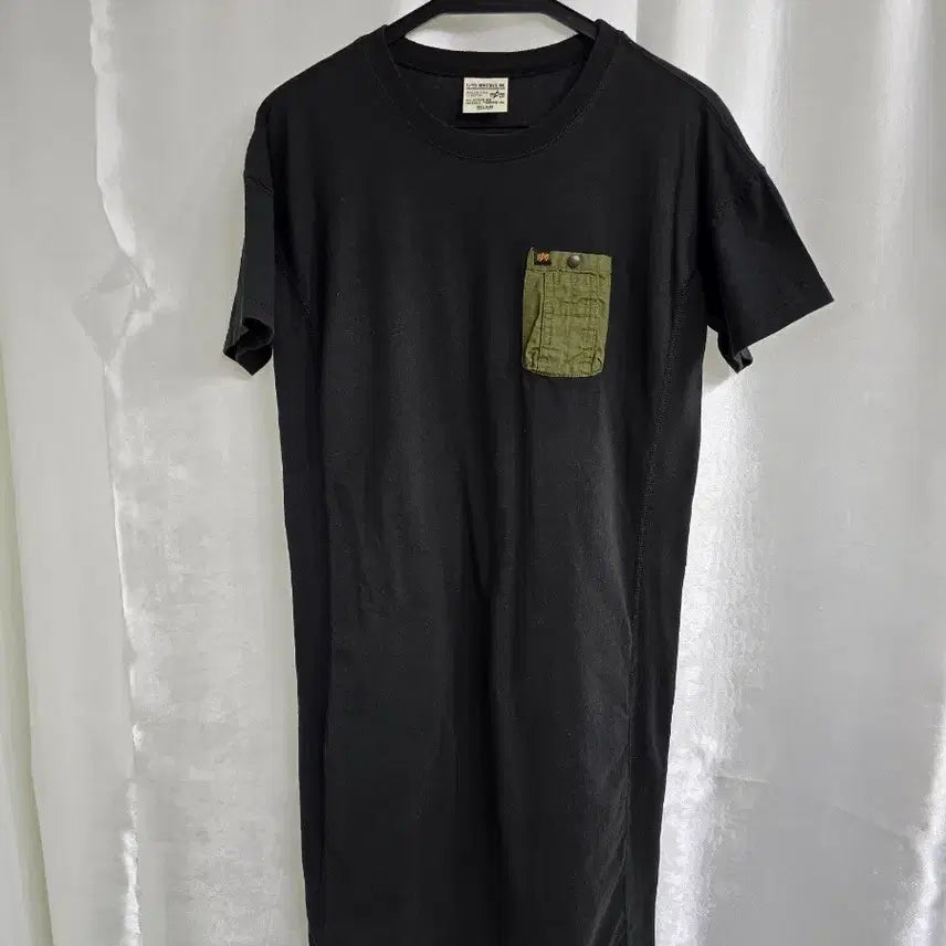 [BUNJANG] Alpha Industries Pocket Short Sleeve Midi Dress / 알파인더스트리 반팔 원피스 블랙 카키 포켓 (2240)