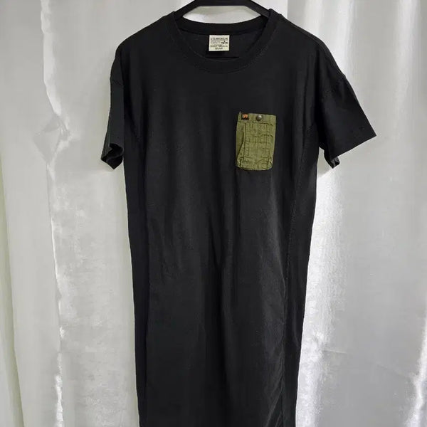 [BUNJANG] Alpha Industries Pocket Short Sleeve Midi Dress / 알파인더스트리 반팔 원피스 블랙 카키 포켓 (2240)