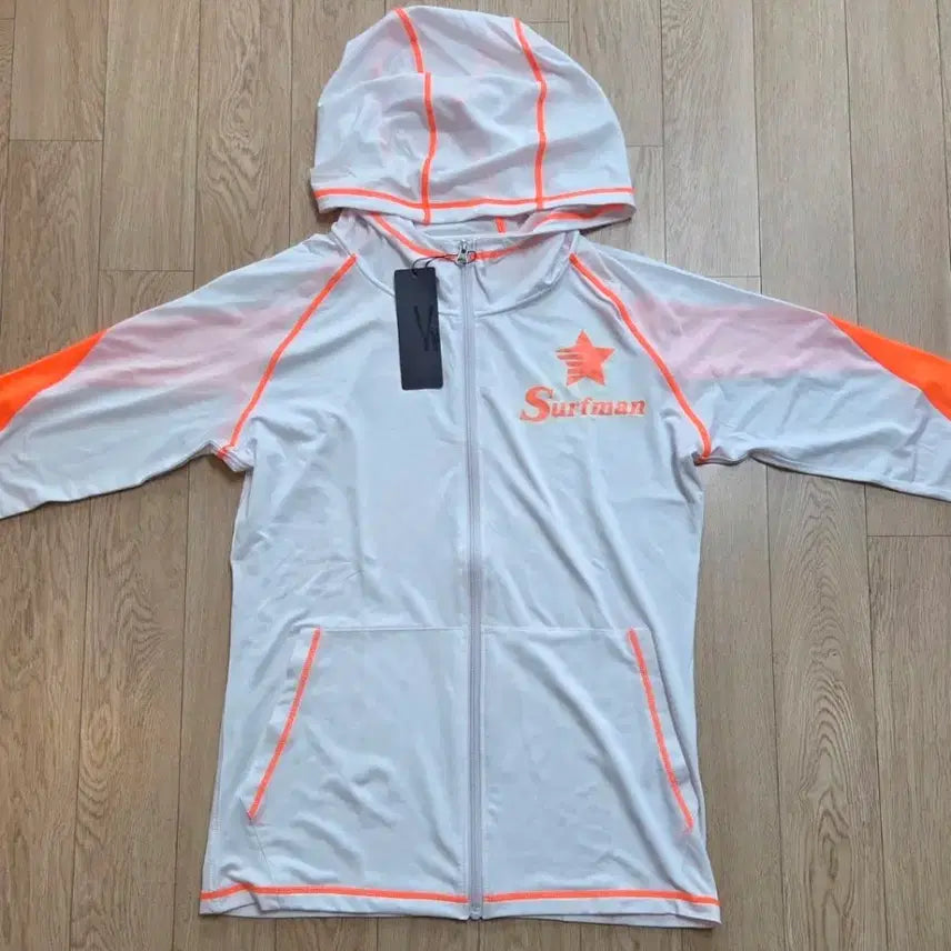 [BUNJANG] Wellspring Surfman White Hoodie Zip-Up Size 105 / 미사용 웰스프링 서프맨 흰색 후드집업 105사이즈 (줄자사진 참고)