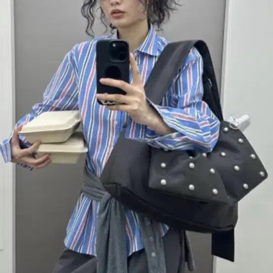 [BUNJANG] Please Project Studded Messenger Bag / 플리즈프로젝트 스터드메신저백