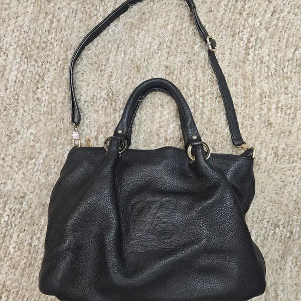 [BUNJANG] Louis Quatorze Leather Black Tote Bag / Crossbody Bag / 루이까또즈 가죽 블랙 토트겸크로스