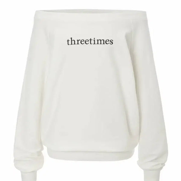 [BUNJANG] 3 TIMES Basic Logo Off-Top T-shirt / 쓰리타임즈 베이직 로고 오프탑