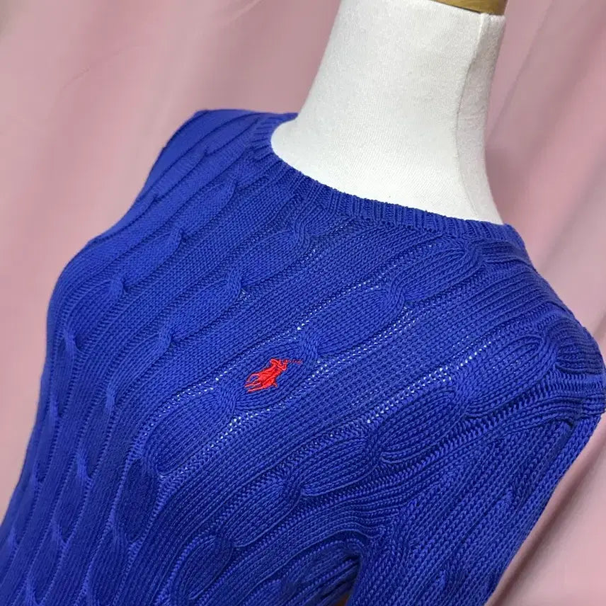 [BUNJANG] Polo Ralph Lauren Blue Cable Knit Women's Sweater XS / 폴로 랄프로렌 니트 폴로랄프로렌 블루 케이블 니트 여성니트 폴로니트