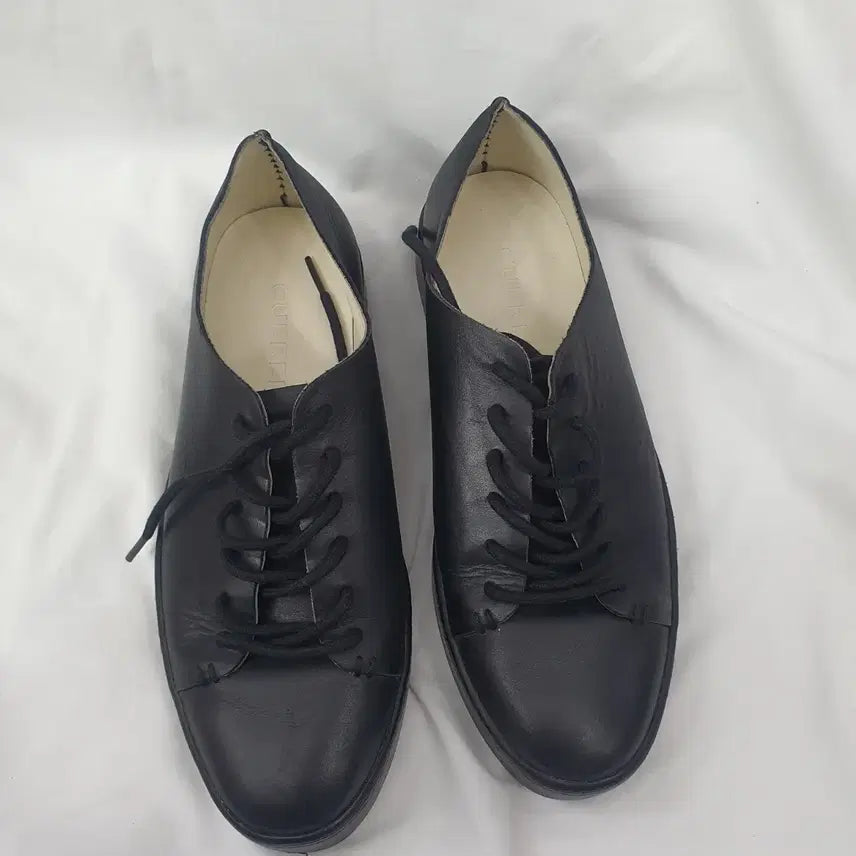 [BUNJANG] CUEREN Black Leather Lace-up Shoes / CUEREN 블랙 가죽 레이스업 슈즈 255
