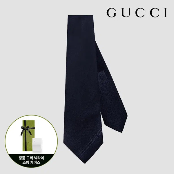 [BUNJANG] Gucci Interlocking Silk Men's Tie Dark Navy 707260 4EAAU 4000 / 구찌 인터로킹 남성 넥타이 707260 4EAAU 4000 다크네이비