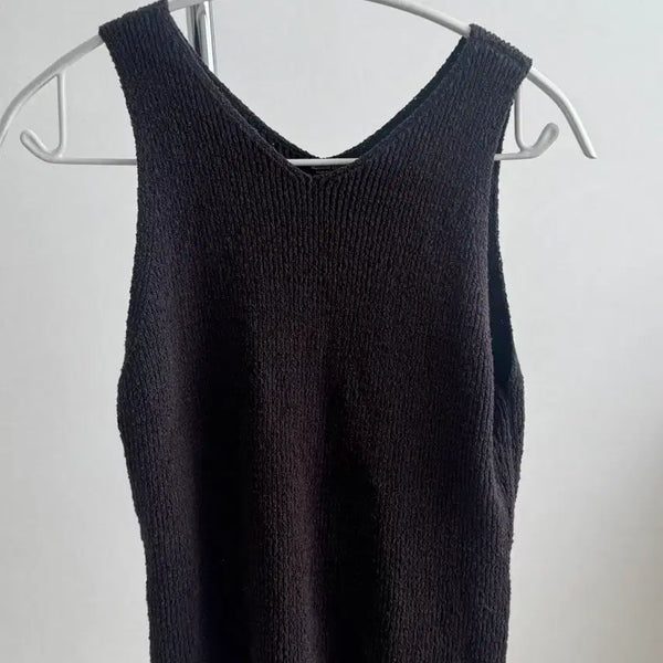 [BUNJANG] Massimo Dutti Black Knit V-Neck Vest S / Massimo Dutti 블랙 니트 브이넥 조끼 S
