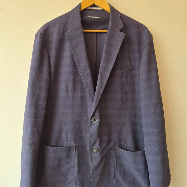 [BUNJANG] Club Cambridge Men's Navy Check Blazer 110 / 클럽캠브리지 남성 네이비체크블레이져 110사이즈