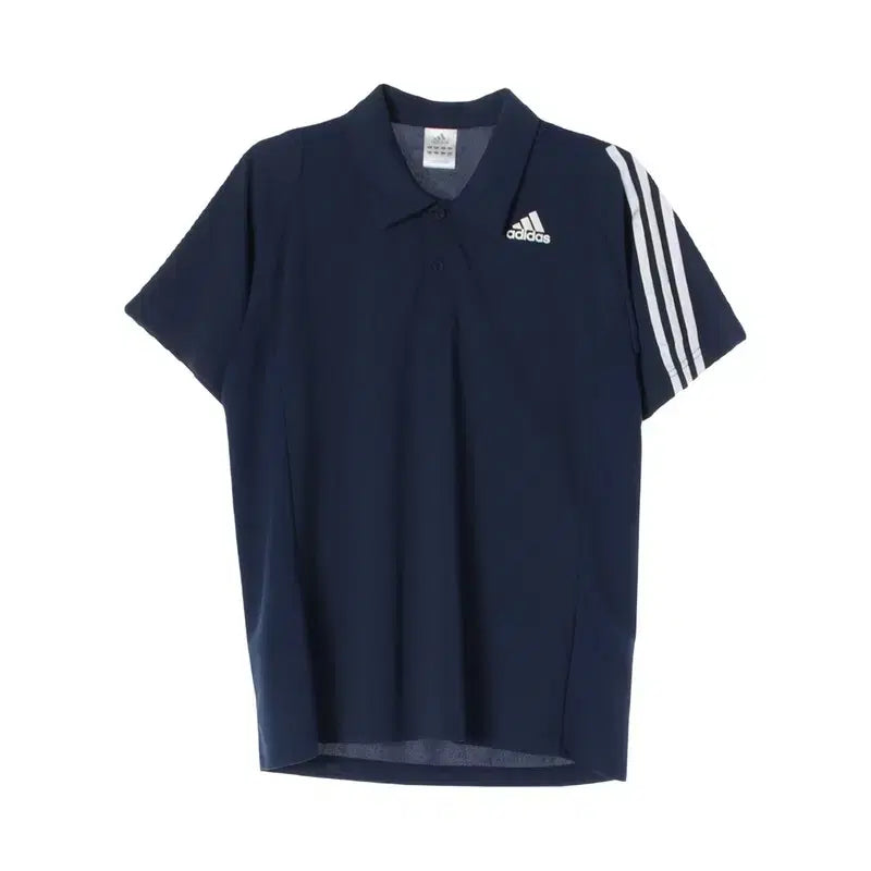 [BUNJANG] Adidas Men's Poly Logo Collar Short Sleeve T-Shirt (Size M) / 아디다스 (MEN - M) 폴리 로고 카라넥 반팔 티셔츠