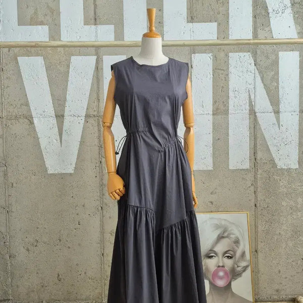 [BUNJANG] JBY String Shirring Sleeveless Long Dress / JBY 2025상품) 스트링셔링 민소매 롱 원피스