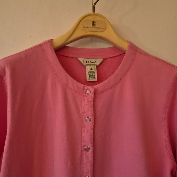 [BUNJANG] L.L.Bean Women's Pink Snap Cardigan M / LLBEAN 엘엘빈 여성 핑크스냅가디건