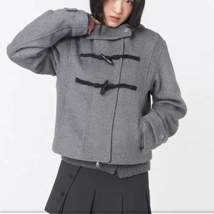 [BUNJANG] Miseki Seoul Duffle Hooded Coat Dark Grey / 미세키서울 더플 후드 코트 다크그레이