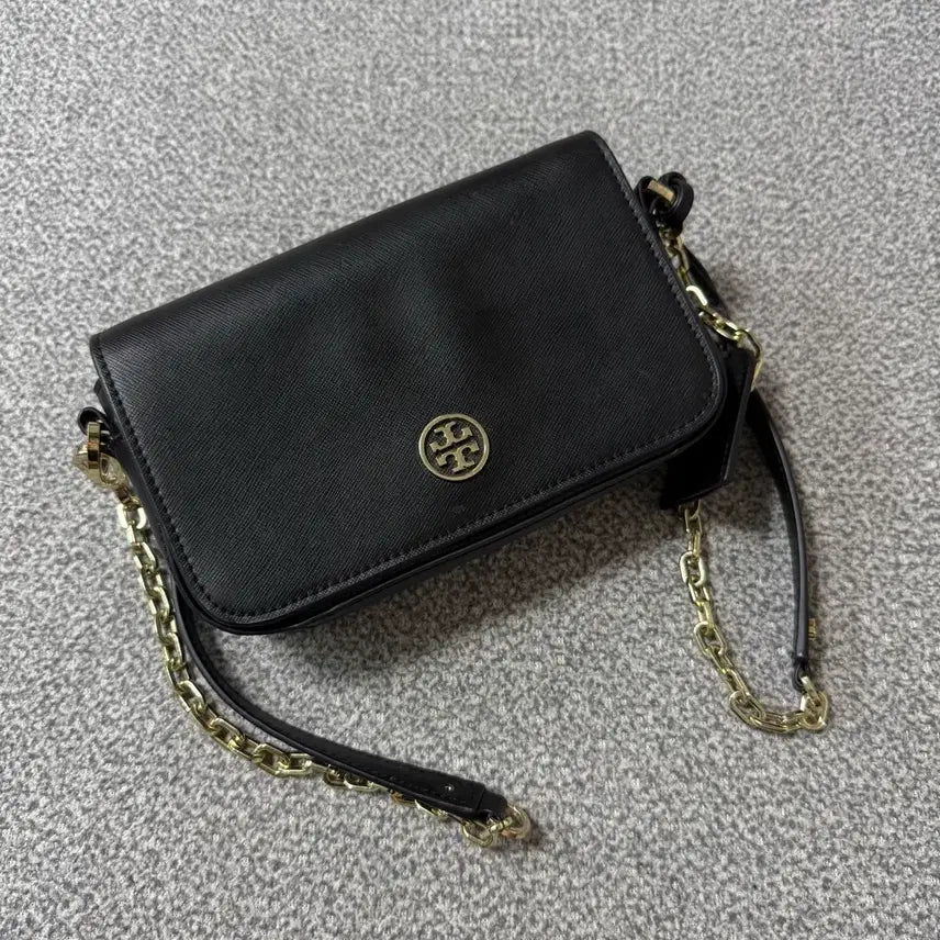 [BUNJANG] Tory Burch Robinson Chain Crossbody Bag Black / Tory Burch 토리버치 로빈슨 체인 크로스백