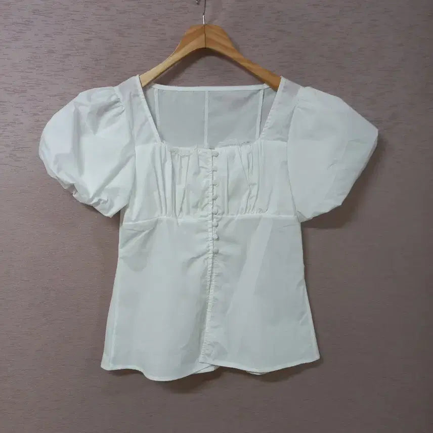 [BUNJANG] Women's White Lace Panel Blouse / B7-6/레이스배색 화이트 블라우스 여성