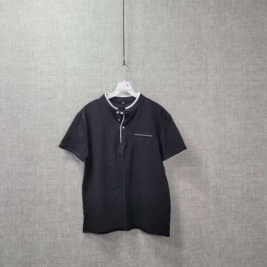 [BUNJANG] Short Sleeve No-Collar T-Shirt / ㄹ131 노카라 반팔 95