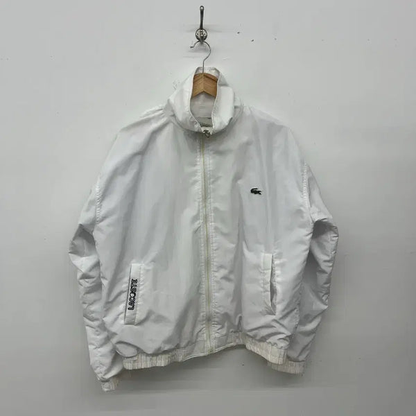 [BUNJANG] Lacoste Vintage White Windbreaker Bomber Jacket Men's XL / 라코스테 빈티지 화이트 바람막이 봄버 자켓 남성XL