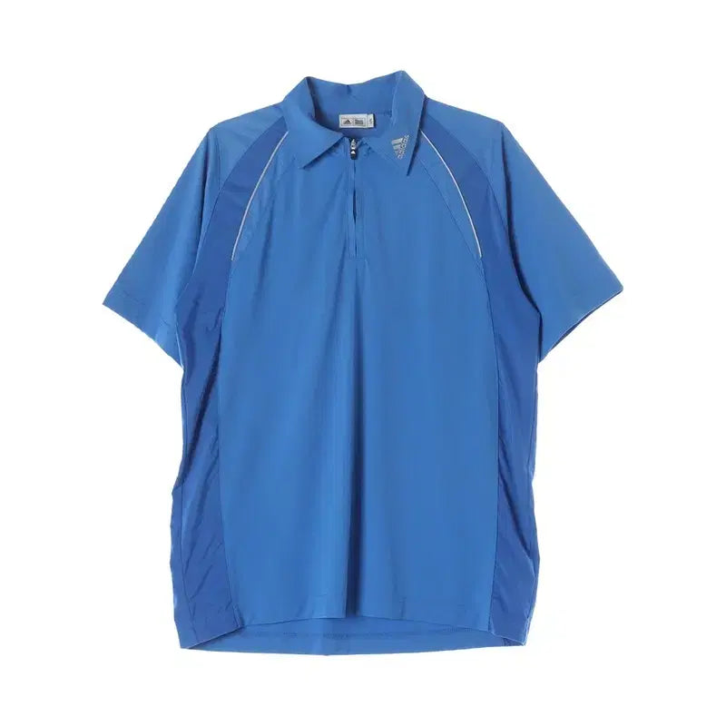 [BUNJANG] Adidas Men's Poly Logo Half-Zip Collar Short Sleeve T-Shirt (L) / 아디다스 (MEN - L) 폴리 로고 반집업 카라넥 반팔 티셔츠