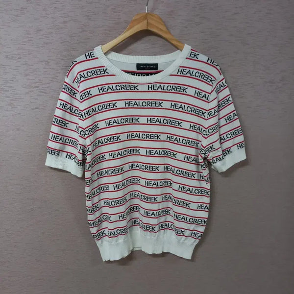 [BUNJANG] Heel Creek Logo Knit Top Women's / B7-6/힐크릭 로고무늬 니트티 여성