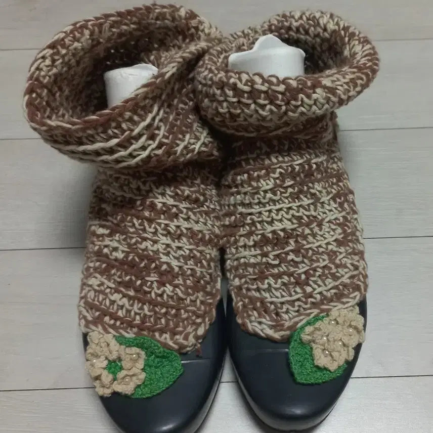 [BUNJANG] Handmade Knit Slippers / 핸드메이드 니트 고무신패션슈즈235