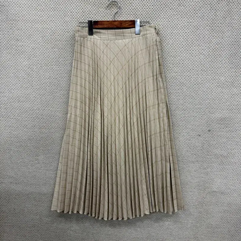 [BUNJANG] Vintage Check Pleated Long Skirt (L) / 빈티지 체크 플리츠 롱스커트 L D01699
