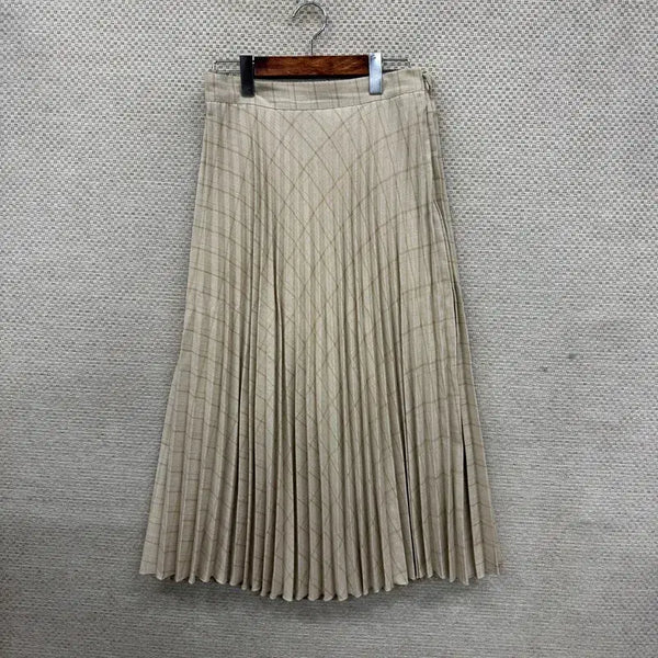 [BUNJANG] Vintage Check Pleated Long Skirt (L) / 빈티지 체크 플리츠 롱스커트 L D01699