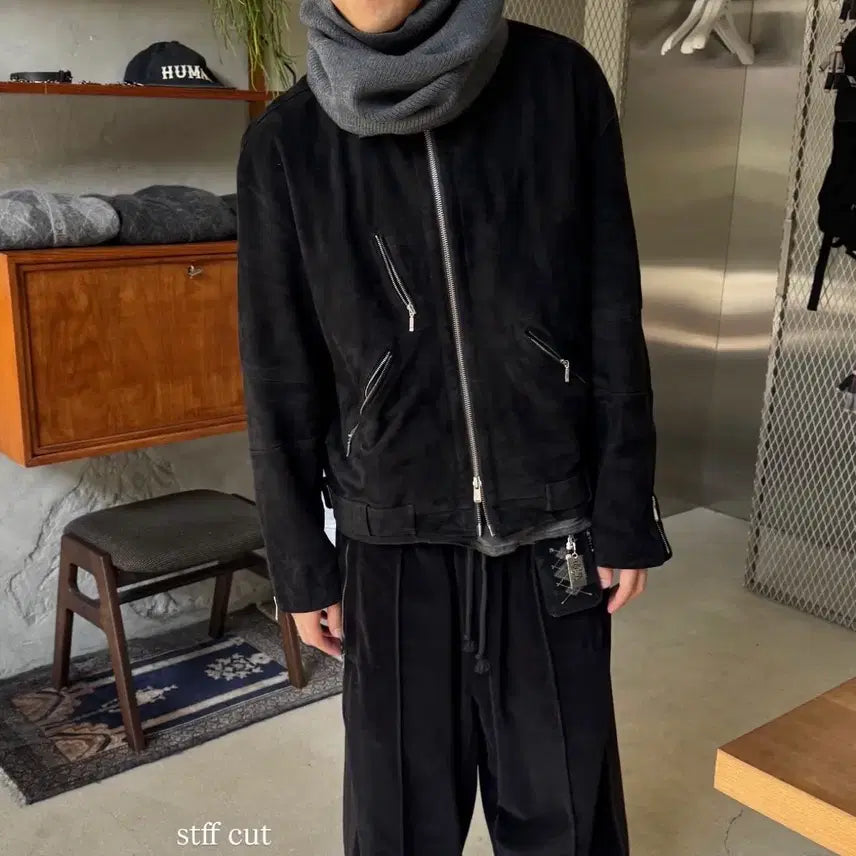 [BUNJANG] POLIETHU Suede Jacket Deep Charcoal 24FW / (4) 폴리테루 스웨이드 자켓 딥차콜 24FW