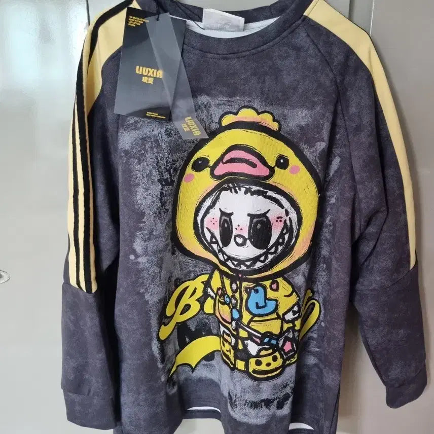 [BUNJANG] Duck Character Sweatshirt T-Shirt / 얇은기모