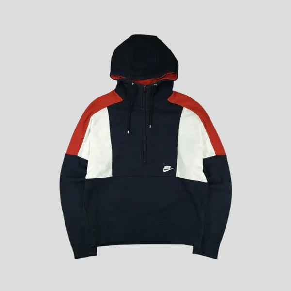 [BUNJANG] Nike Pigment Raglan Half-Zip Futura Logo Jacket / 나이키 피그먼트 블랙 화이트 레드 배색 퓨추라로고 레글런 하프집업 반집업
