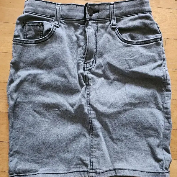 [BUNJANG] Gray Banding Denim Skirt / 밴딩 청 데님 스커트