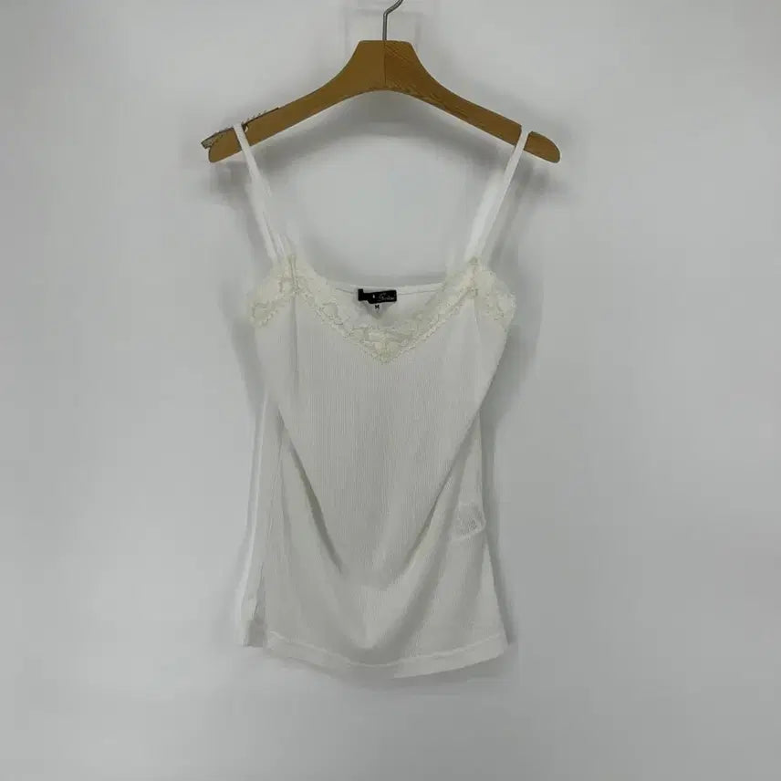 [BUNJANG] Vintage Lace-Up Ribbed Sleeveless Top / [JPN] 빈티지 레이스업 골지 슬리브리스