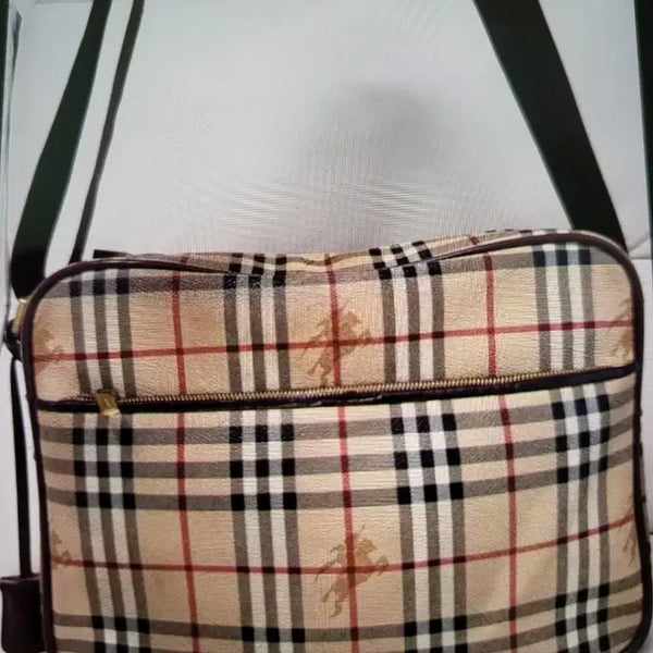 [BUNJANG] Burberry Check Messenger Bag / 버버리 체크 메신적백 정품