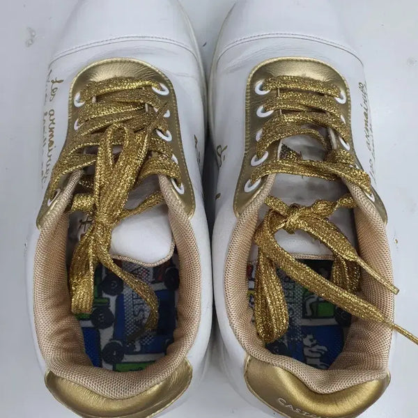[BUNJANG] Castelbajac White Gold Sneakers Size 240 / 카스텔바작 화이트 골드 운동화 240