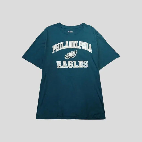 [BUNJANG] NFL Philadelphia Eagles Glitter Team Logo Cotton Short Sleeve T-Shirt (Size L) / NFL 엔에프엘 딥블루 필라델피아 이글스 글리터 팀 로고 코튼 반팔 티셔