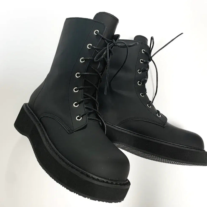 [BUNJANG] Platform Lace-Up Boots Black 235 / 플랫폼 레이스업 부츠 235