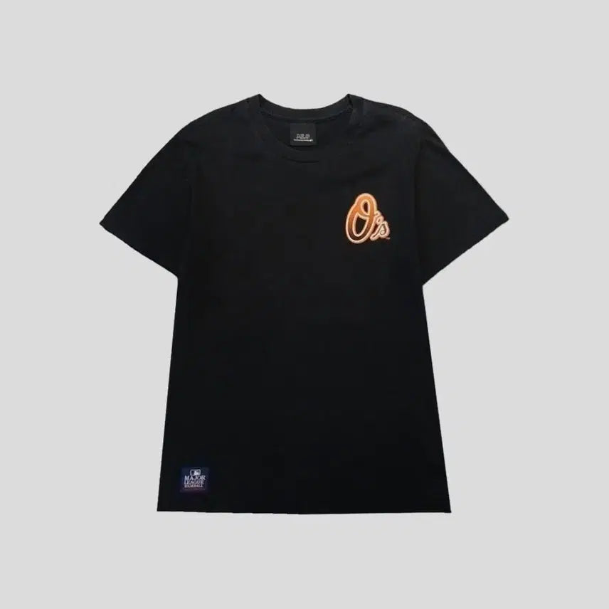 [BUNJANG] MLB Baltimore Orioles Pigment Cotton Short Sleeve T-Shirt / MLB 엠엘비 피그먼트 블랙 볼티모어 오리올스 팀 로고 코튼 반팔 티셔츠