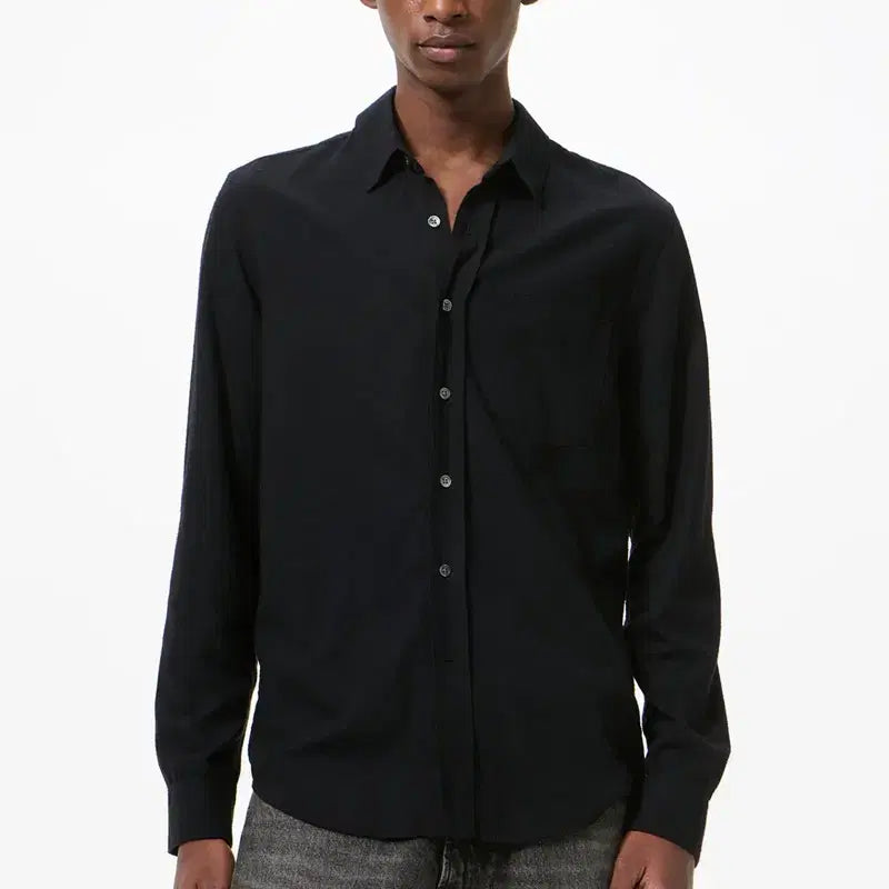 [BUNJANG] Our Legacy Classic Shirt Black Silk 48 / 아워레가시 클래식 셔츠 블랙 실크 48사이즈