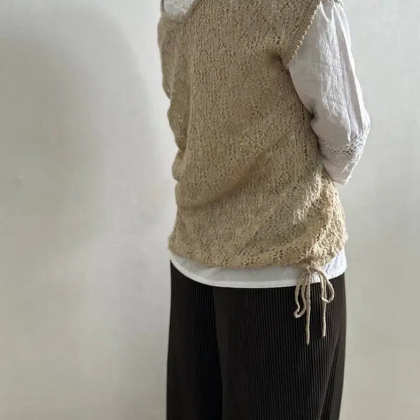 [BUNJANG] Brown Pleated Wide Pants / 브라운 플리츠 와이드 팬츠