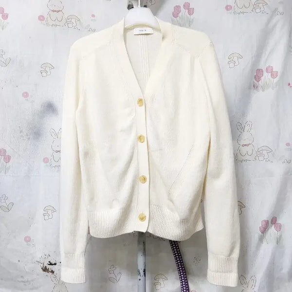 [BUNJANG] Hazzys 2021 Wool 100% Knit Short Cardigan / 헤지스 2021년   울100%  니트   숏   가디건