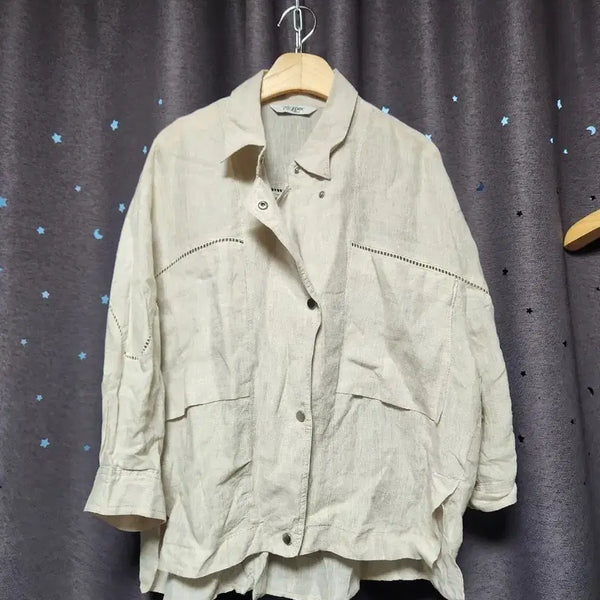 [BUNJANG] Joo & Kay Linen Shirt Jacket Beige / 쥬크 린넨 셔츠 자켓 베이지 -66추천