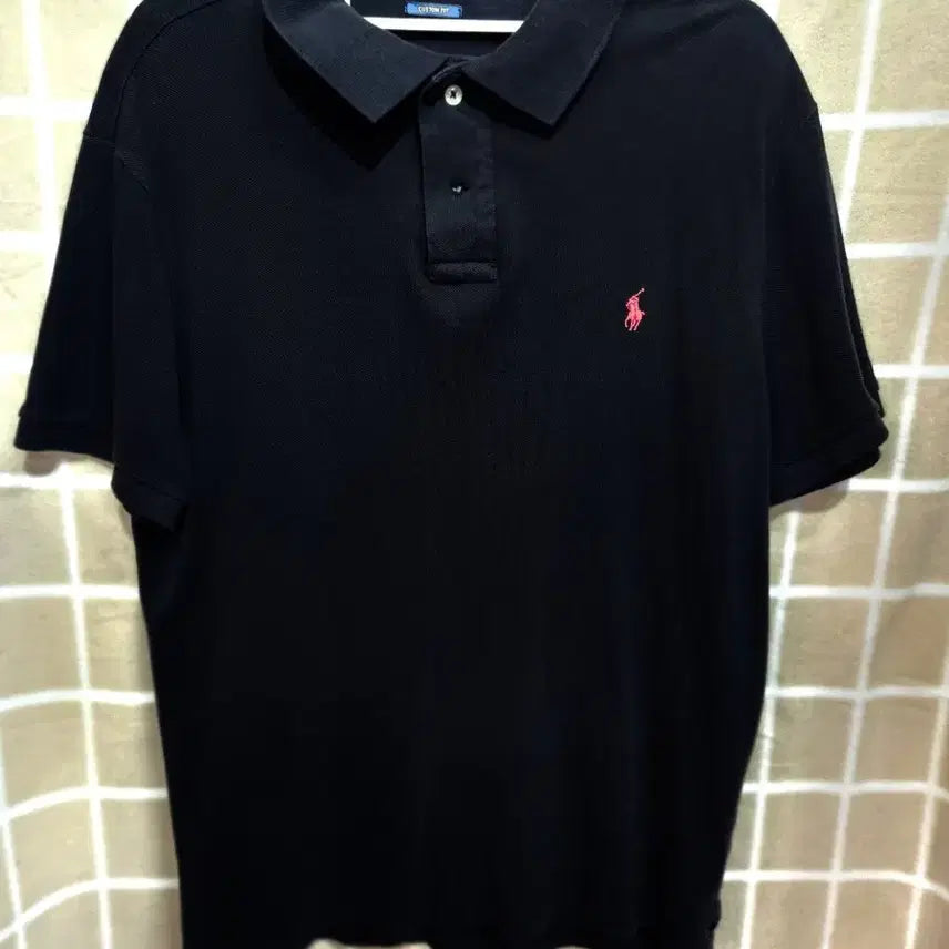 [BUNJANG] Polo Ralph Lauren Black Cotton Polo Shirt / 폴로 랄프로렌 블랙카라티