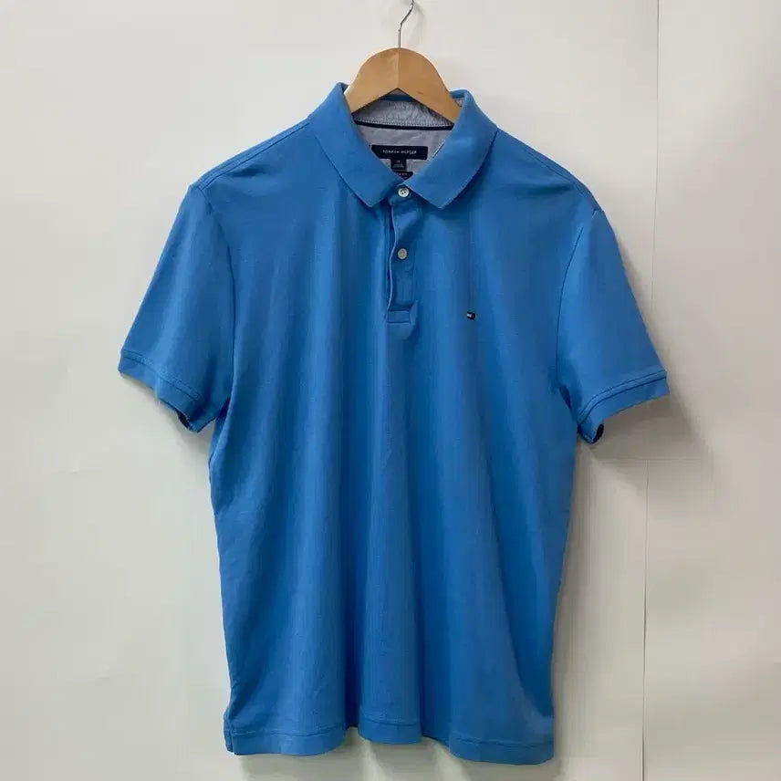 [BUNJANG] Tommy Hilfiger Men's Blue Short-Sleeve Polo Shirt - Size M / 3.남성 타미힐피거 반팔 카라티 블루M