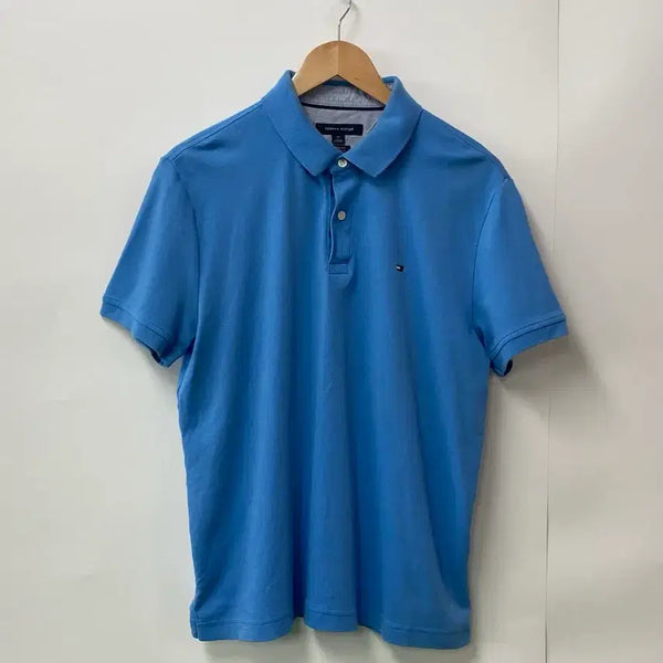 [BUNJANG] Tommy Hilfiger Men's Blue Short-Sleeve Polo Shirt - Size M / 3.남성 타미힐피거 반팔 카라티 블루M