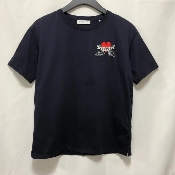 [BUNJANG] Sandro Embroidered Heart Short Sleeve T-Shirt Navy Size 2 / 산드로 반팔 티셔츠 2사이즈(55~55반)