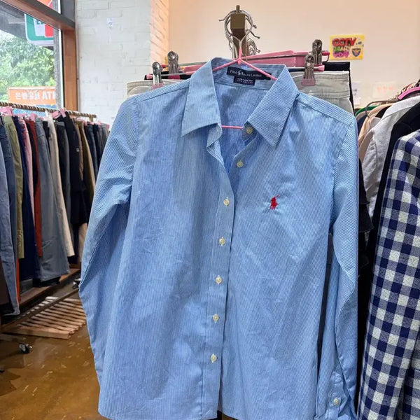 [BUNJANG] Polo Ralph Lauren Striped Shirt Blue / 폴로 랄프로렌 스트라이프 셔츠 블루