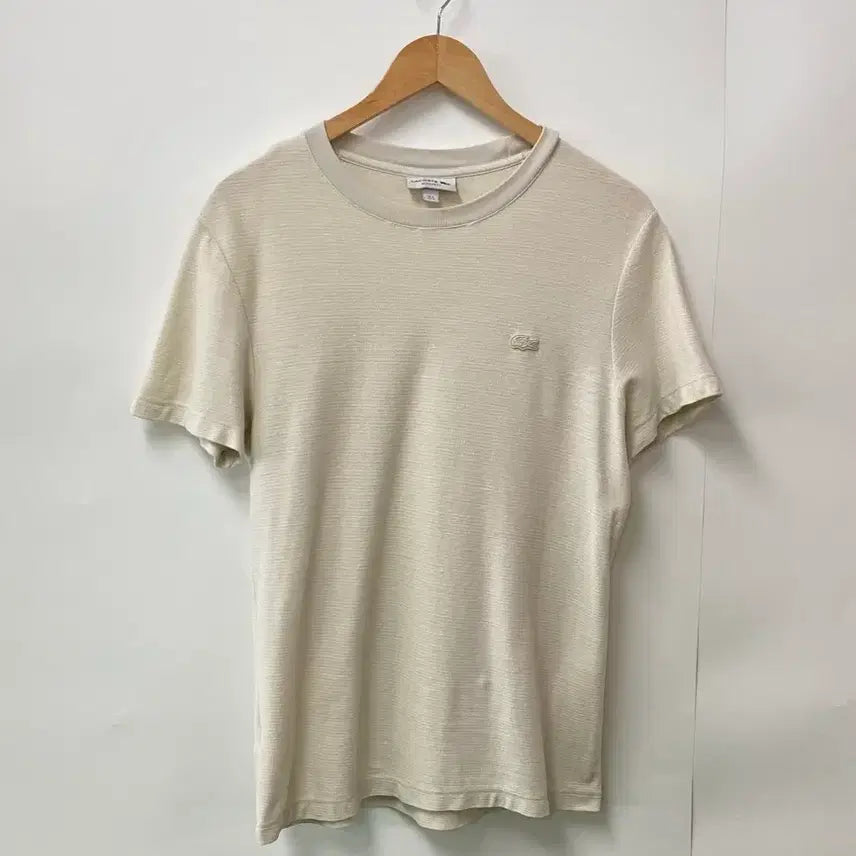 [BUNJANG] Lacoste Embroidered Short Sleeve T-Shirt Beige M / 4.라코스테 엠보로도 반팔티 베이지M