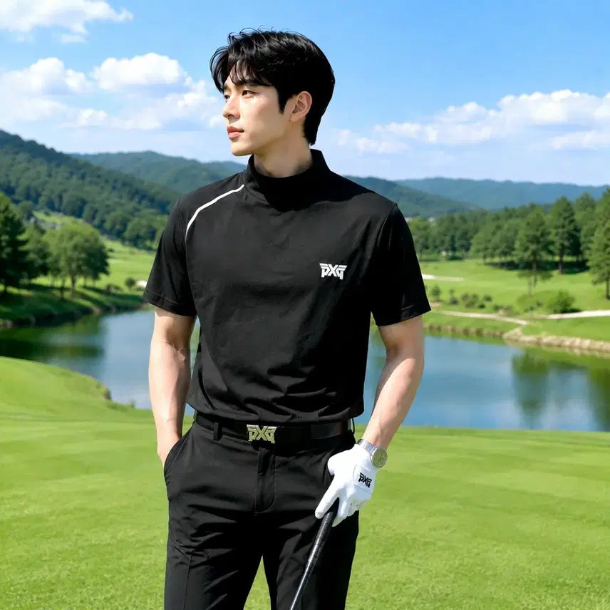 [BUNJANG] PXG Golf Men's Welding Point Mock Neck Short Sleeve T-Shirt / [국내정품]PXG 골프 남성 웰딩 포인트 모크넥 반팔 티셔츠 L