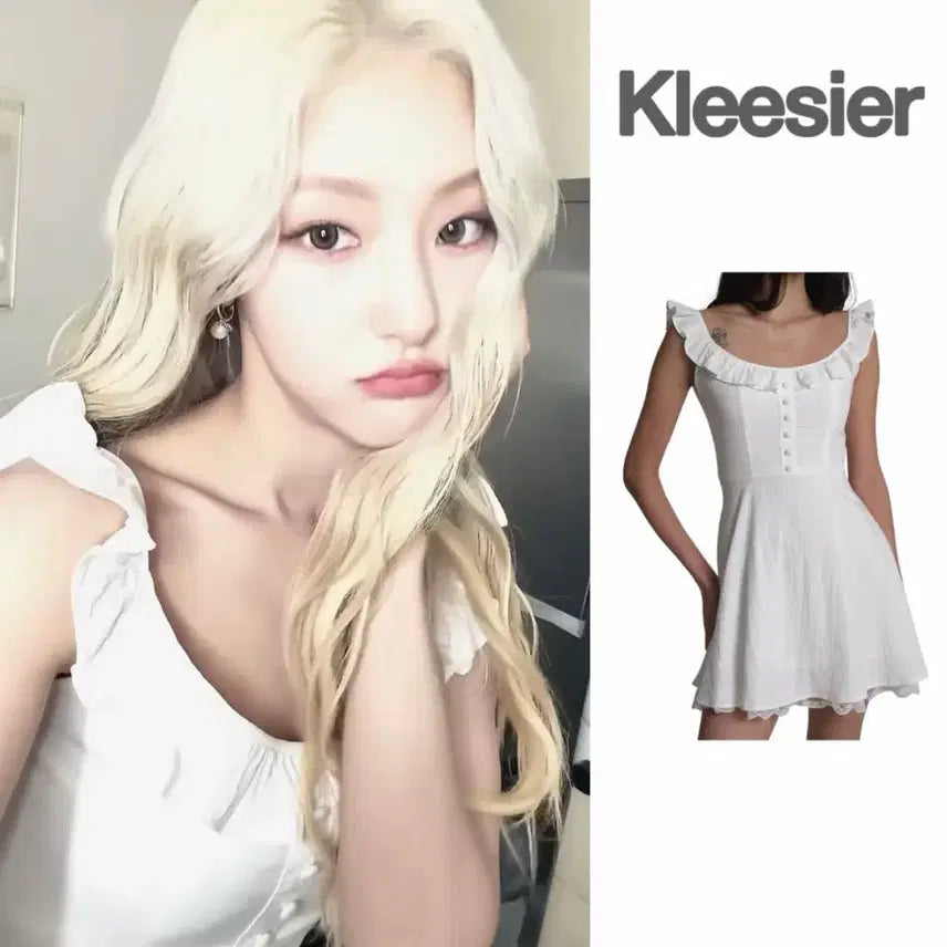 [BUNJANG] Clesier Whipped Frill Lace Dress / 클리시어 휩드 프릴 레이스 원피스
